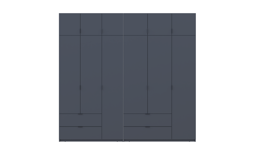 Kleiderschrank Doros Lukas Graphitgrau 3+3 Türen 255x50x240 (42005113)
