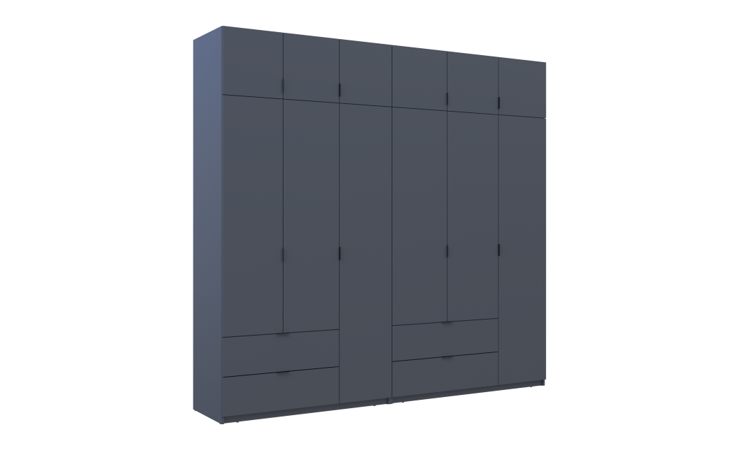 Kleiderschrank Doros Lukas Graphitgrau 3+3 Türen 255x50x240 (42005113)