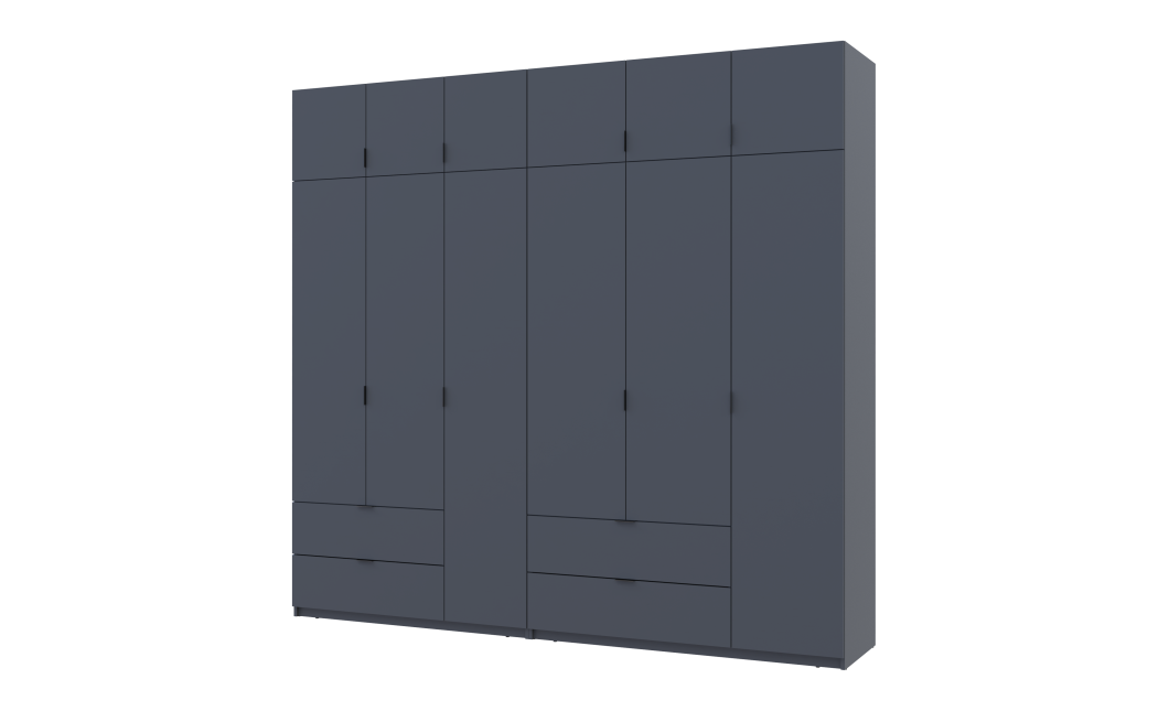 Kleiderschrank Doros Lukas Graphitgrau 3+3 Türen 255x50x240 (42005113)