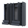 Kleiderschrank Doros Lukas Graphitgrau 3+3 Türen 255x50x240 (42005113)