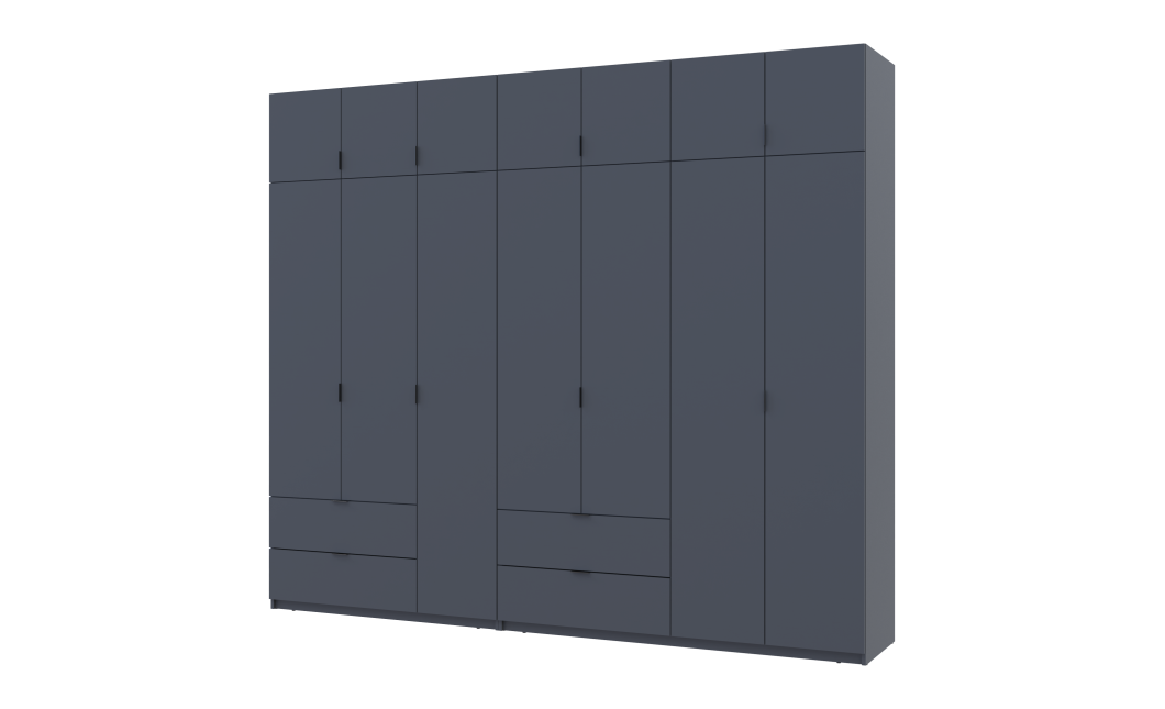 Kleiderschrank Doros Lukas Graphitgrau 3+4 Türen 280x50x240 (42005121)
