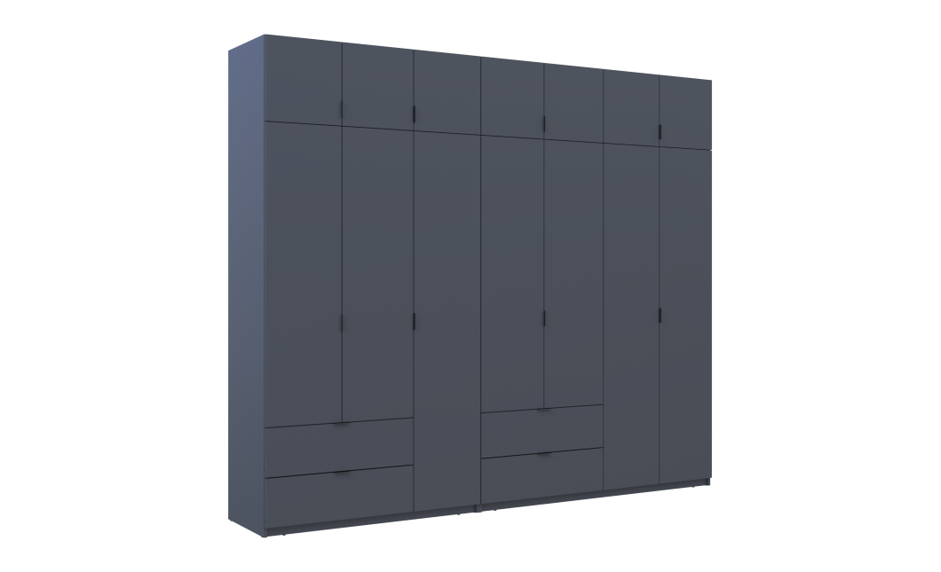 Kleiderschrank Doros Lukas Graphitgrau 3+4 Türen 280x50x240 (42005121)