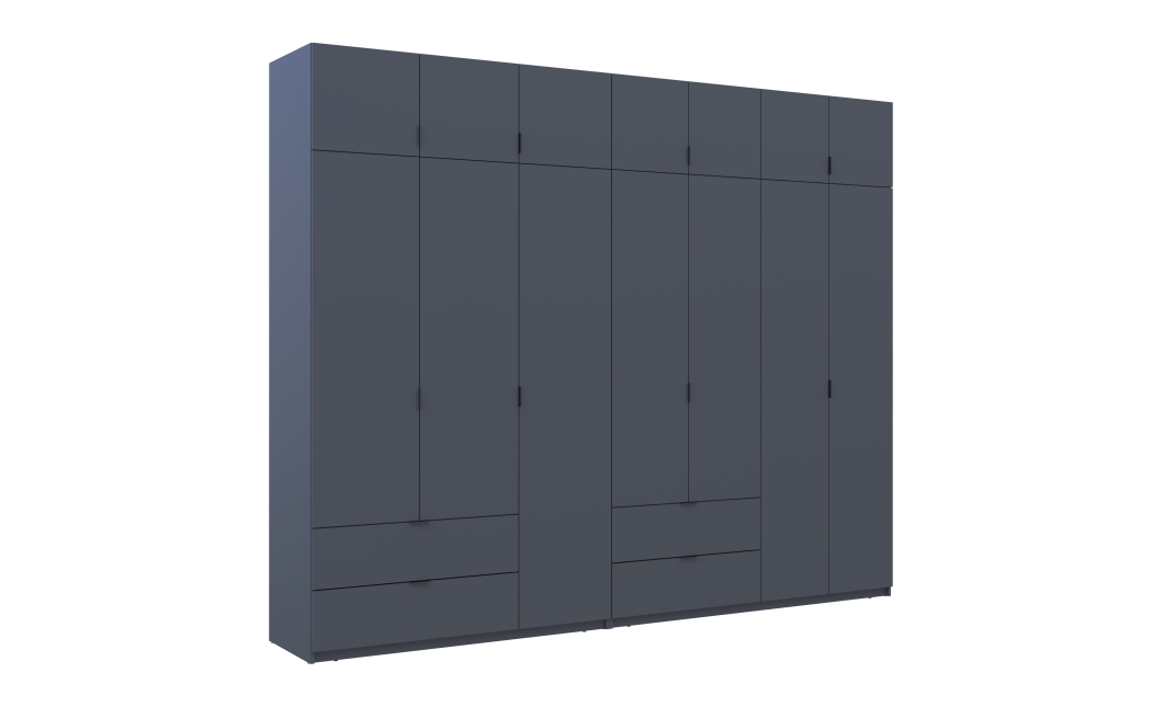Kleiderschrank Doros Lukas Graphitgrau 3+4 Türen 295x50x240 (42005125)