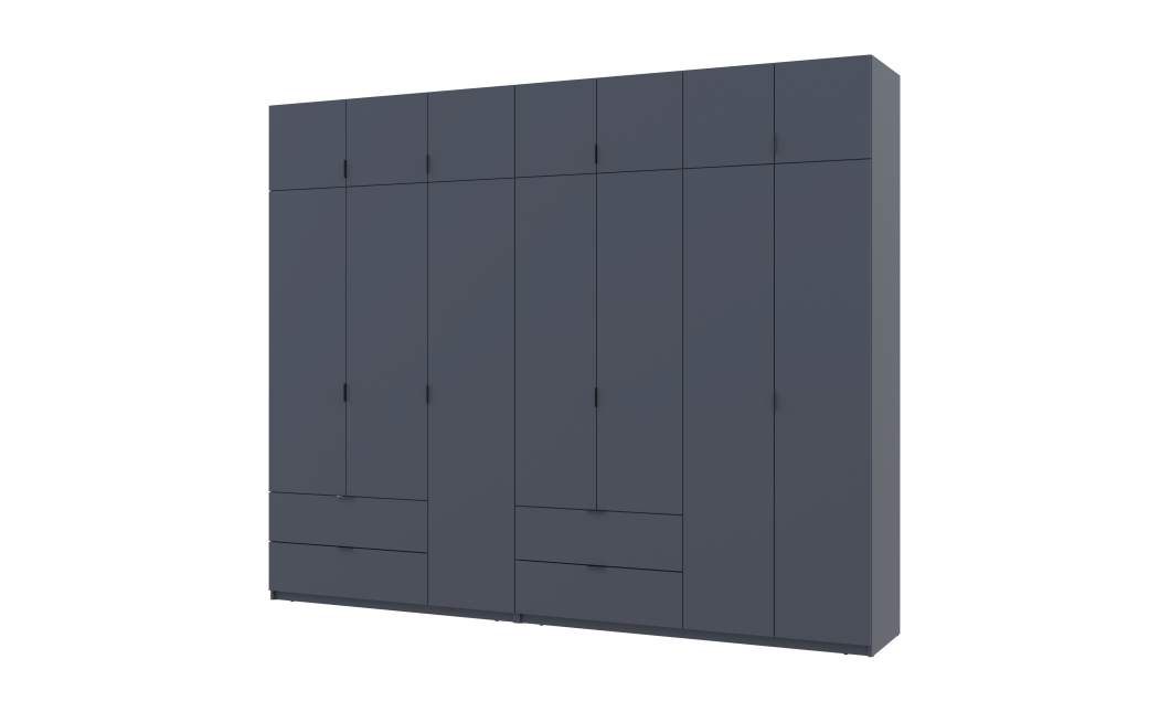 Kleiderschrank Doros Lukas Graphitgrau 3+4 Türen 295x50x240 (42005125)