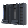 Kleiderschrank Doros Lukas Graphitgrau 3+4 Türen 295x50x240 (42005125)