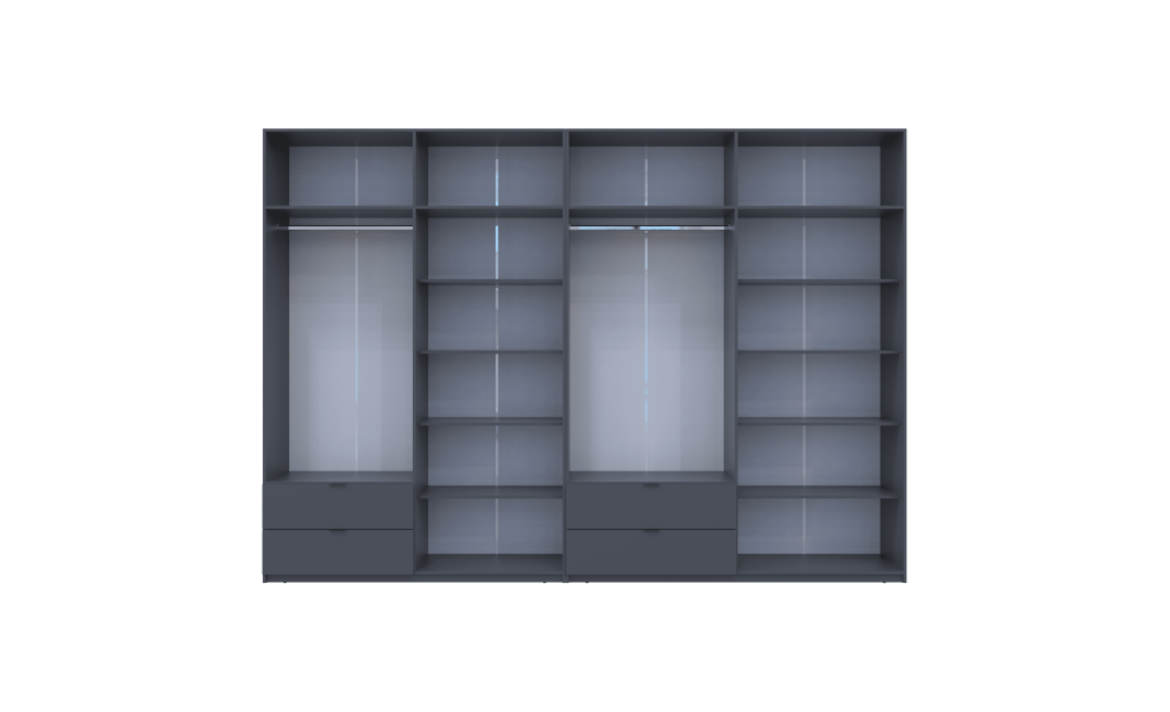 Kleiderschrank Doros Lukas Graphitgrau 4+4 Türen 340x50x240 (42005141)