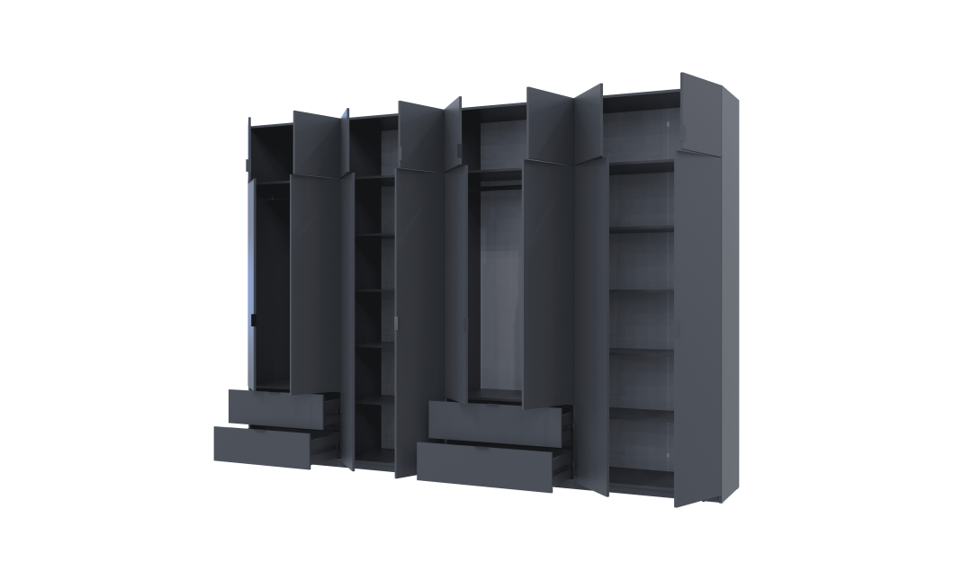 Kleiderschrank Doros Lukas Graphitgrau 4+4 Türen 340x50x240 (42005141)