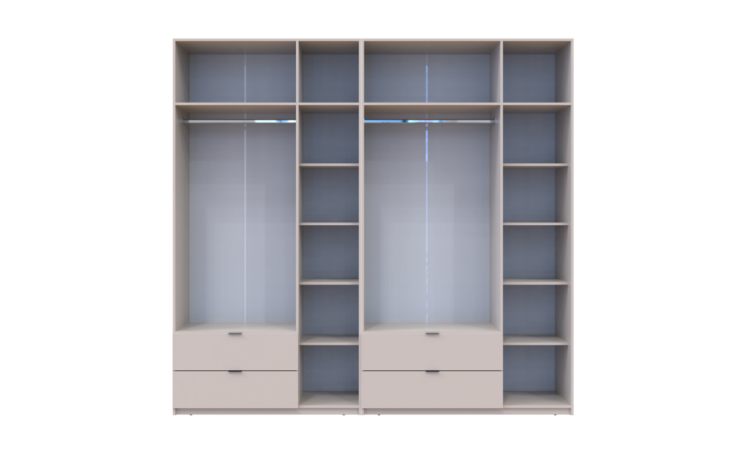 Kleiderschrank-Set Doros Lukas Kaschmir 3+3 Türen 255x50x240 (42005112)