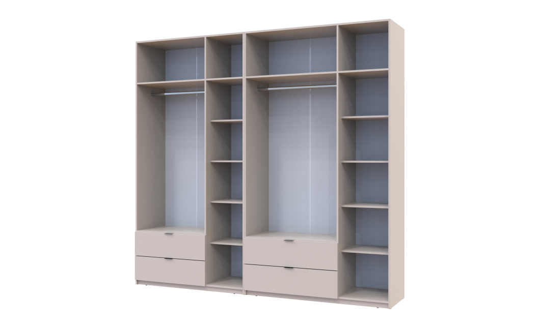 Kleiderschrank-Set Doros Lukas Kaschmir 3+3 Türen 255x50x240 (42005112)