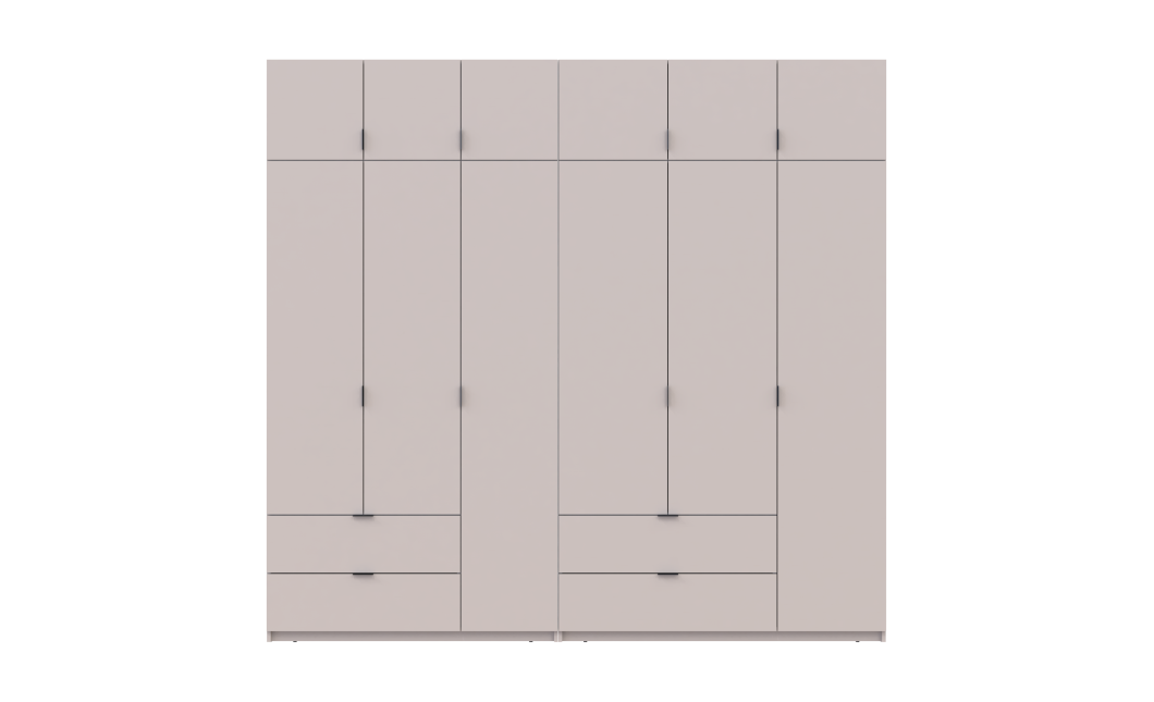Kleiderschrank-Set Doros Lukas Kaschmir 3+3 Türen 255x50x240 (42005112)