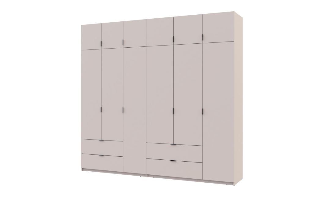 Kleiderschrank-Set Doros Lukas Kaschmir 3+3 Türen 255x50x240 (42005112)