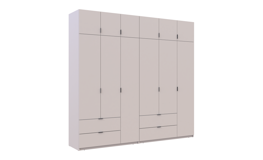 Kleiderschrank-Set Doros Lukas Kaschmir 3+3 Türen 255x50x240 (42005112)