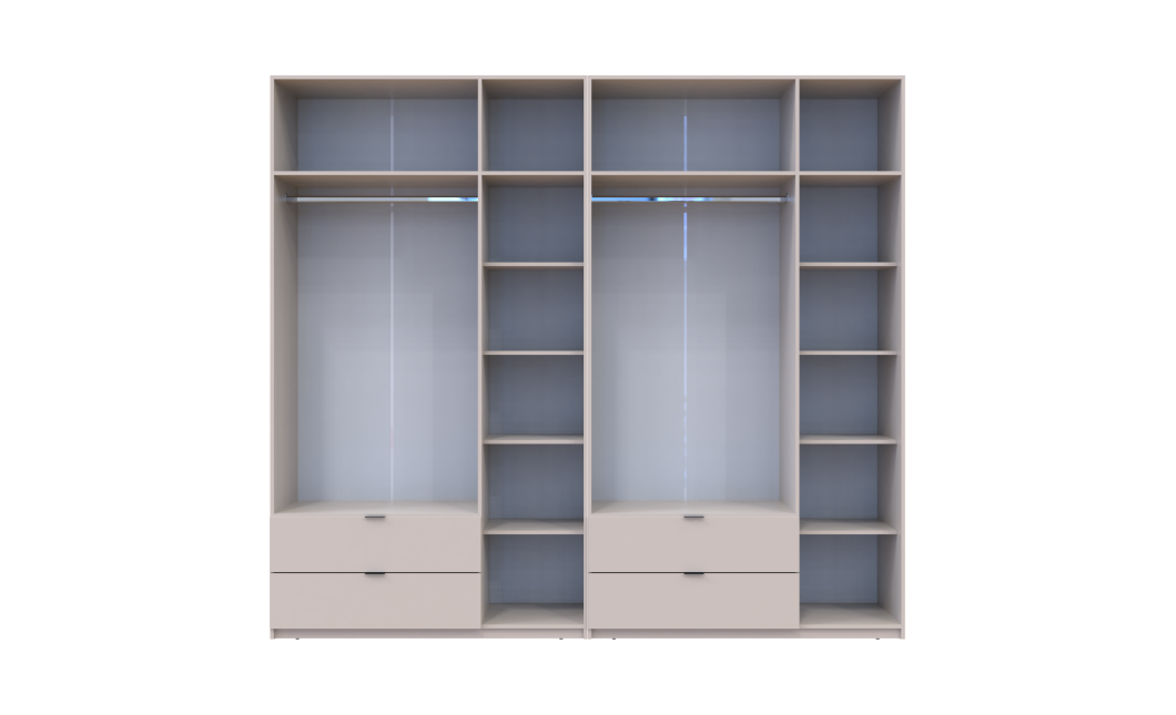 Kleiderschrank-Set Doros Lukas Kaschmir 3+3 Türen 270x50x240 (42005116)