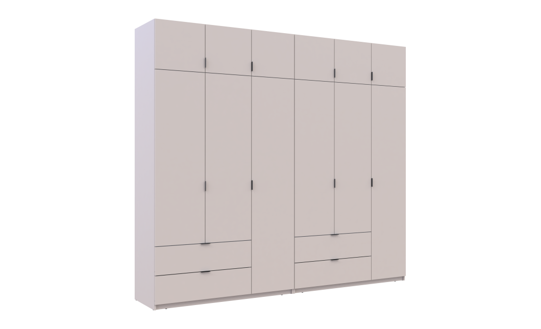 Kleiderschrank-Set Doros Lukas Kaschmir 3+3 Türen 270x50x240 (42005116)