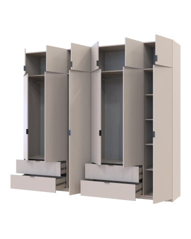 Kleiderschrank-Set Doros Lukas Kaschmir 3+3 Türen 270x50x240 (42005116)