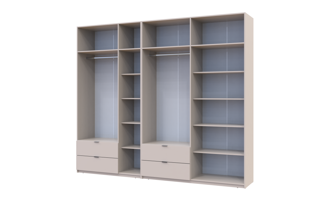 Kleiderschrank-Set Doros Lukas Kaschmir 3+4 Türen 280x50x240 (42005120)