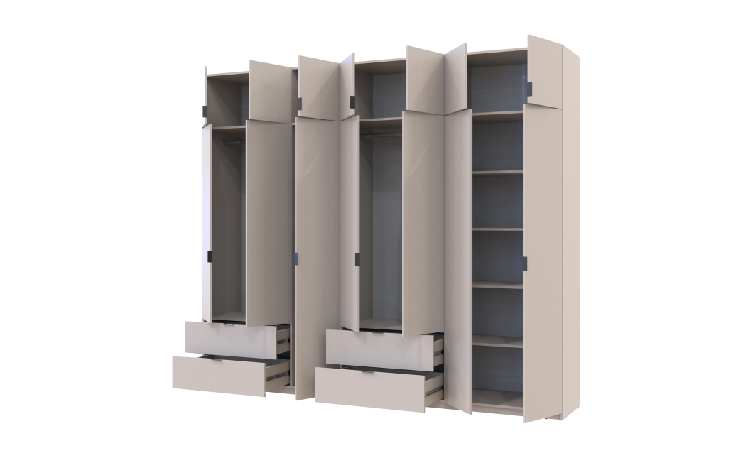 Kleiderschrank-Set Doros Lukas Kaschmir 3+4 Türen 280x50x240 (42005120)
