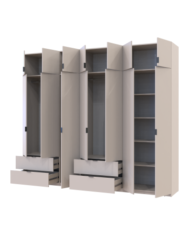 Kleiderschrank-Set Doros Lukas Kaschmir 3+4 Türen 280x50x240 (42005120)