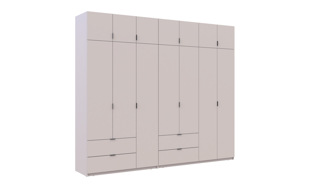 Kleiderschrank-Set Doros Lukas Kaschmir 3+4 Türen 280x50x240 (42005120)