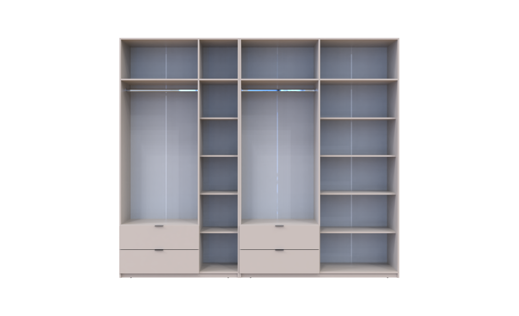 Kleiderschrank-Set Doros Lukas Kaschmir 3+4 Türen 280x50x240 (42005120)