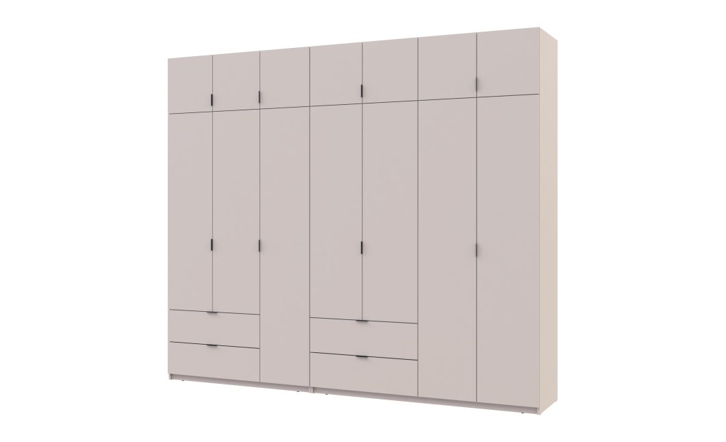 Kleiderschrank-Set Doros Lukas Kaschmir 3+4 Türen 280x50x240 (42005120)