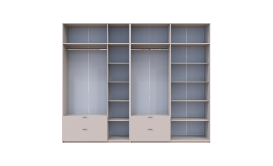 Kleiderschrank Doros Lukas Kaschmir 3+4 Türen 295x50x240 (42005124)
