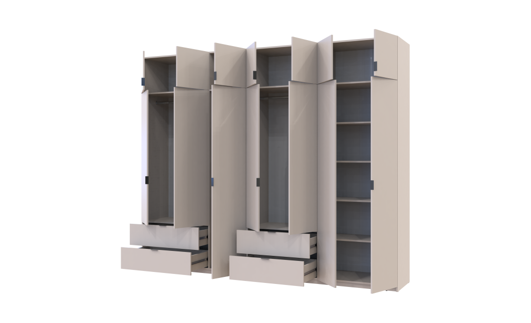 Kleiderschrank Doros Lukas Kaschmir 3+4 Türen 295x50x240 (42005124)