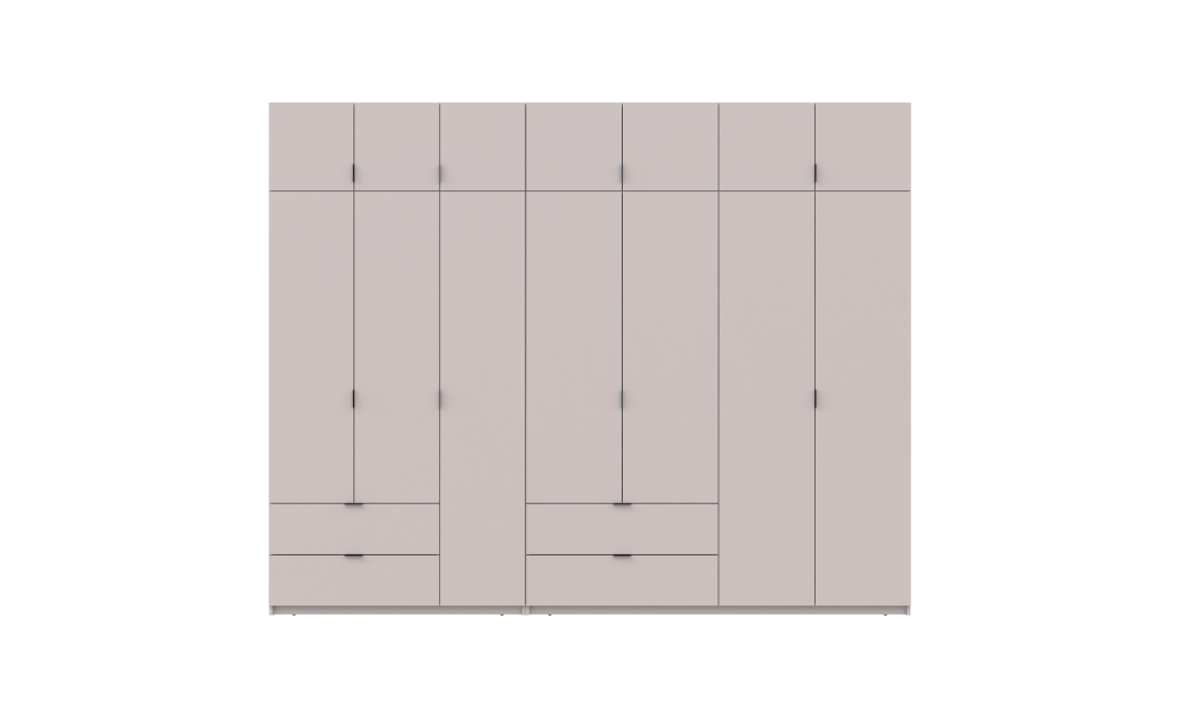 Kleiderschrank-Set Doros Lukas Kaschmir 3+4 Türen 300x50x240 (42005132)