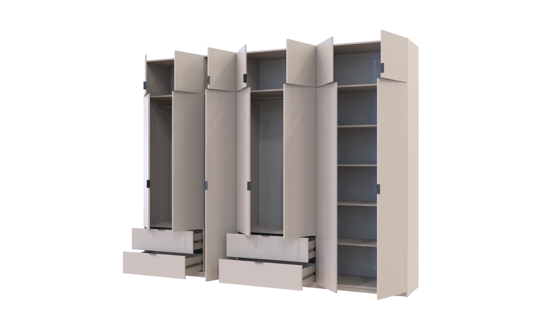 Kleiderschrank-Set Doros Lukas Kaschmir 3+4 Türen 300x50x240 (42005132)