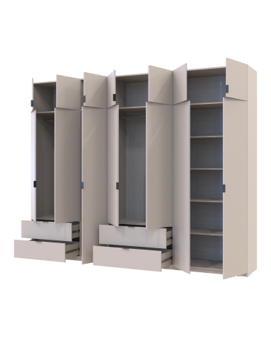 Kleiderschrank-Set Doros Lukas Kaschmir 3+4 Türen 300x50x240 (42005132)