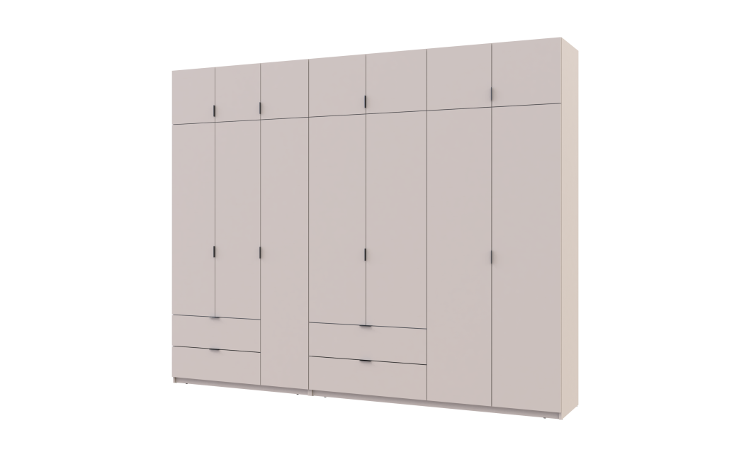 Kleiderschrank-Set Doros Lukas Kaschmir 3+4 Türen 300x50x240 (42005132)