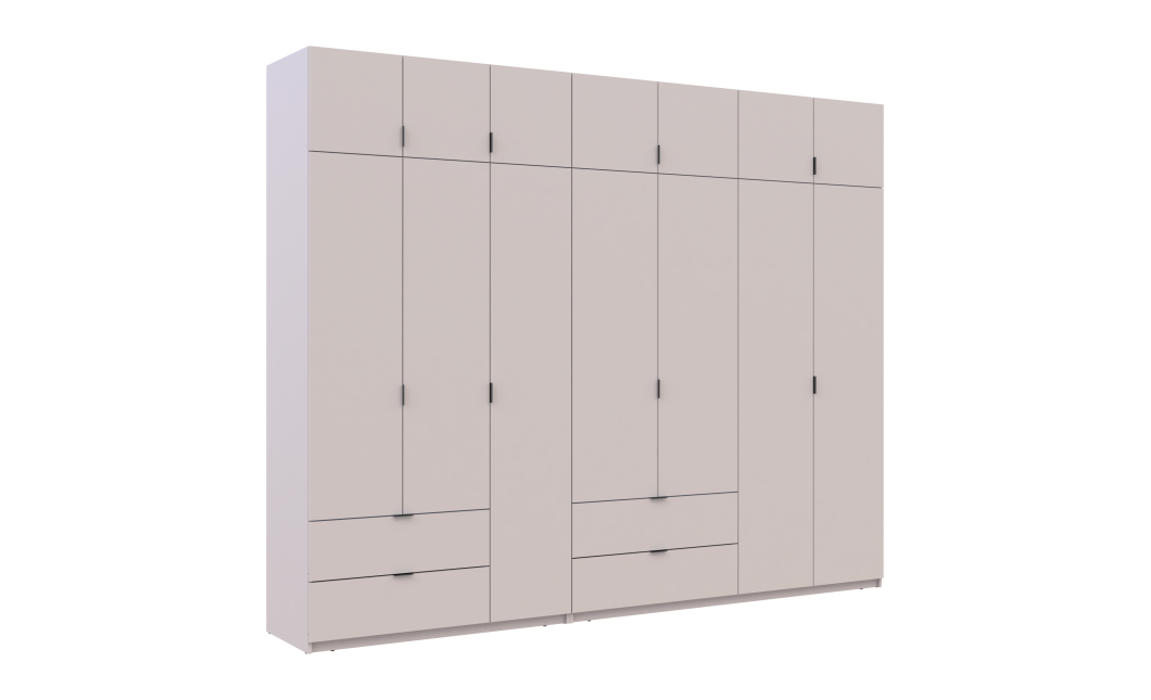 Kleiderschrank-Set Doros Lukas Kaschmir 3+4 Türen 300x50x240 (42005132)