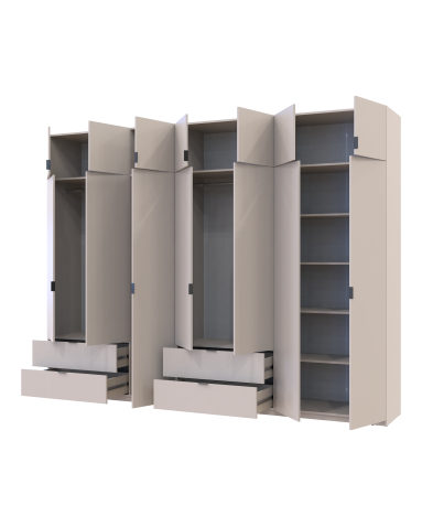 Kleiderschrank Doros Lukas Kaschmir 3+4 Türen 315x50x240 (42005136)