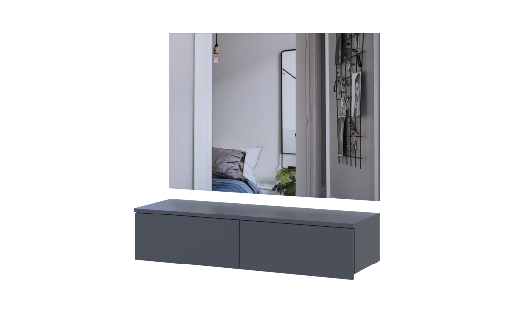 Möbelset Doros Levia mit Spiegel Graphitgrau 100x32x100 (42005236)
