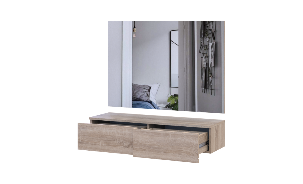 Möbelset Doros Levia mit Spiegel Sonoma Eiche 100x32x100 (42005388)