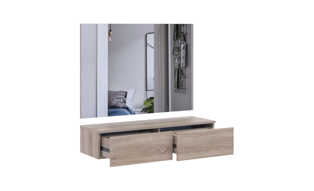 Möbelset Doros Levia mit Spiegel Sonoma Eiche 100x32x100 (42005388)