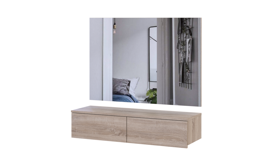 Möbelset Doros Levia mit Spiegel Sonoma Eiche 100x32x100 (42005388)