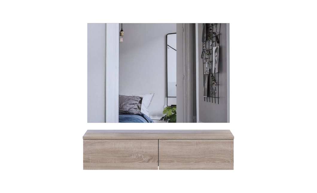 Möbelset Doros Levia mit Spiegel Sonoma Eiche 100x32x100 (42005388)