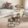 Couchtisch 2er-Set rund Rustikal/Schwarz (10028011)