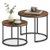 Couchtisch 2er-Set rund Rustikal/Schwarz (10028011)