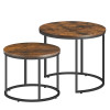 Couchtisch 2er-Set rund Rustikal/Schwarz (10028011)