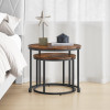 Couchtisch 2er-Set rund Rustikal/Schwarz (10028011)