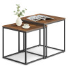 Couchtisch 2er-Set quadratisch Rustikal/Schwarz (10028051)