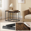 Couchtisch 2er-Set quadratisch Rustikal/Schwarz (10028051)