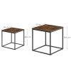 Couchtisch 2er-Set quadratisch Rustikal/Schwarz (10028051)