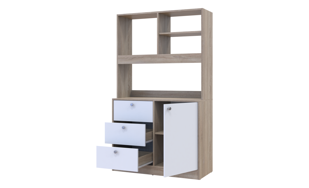 Mini-Küche Doros Leia Sonoma Eiche / Weiß 100x43x171 (81359335)