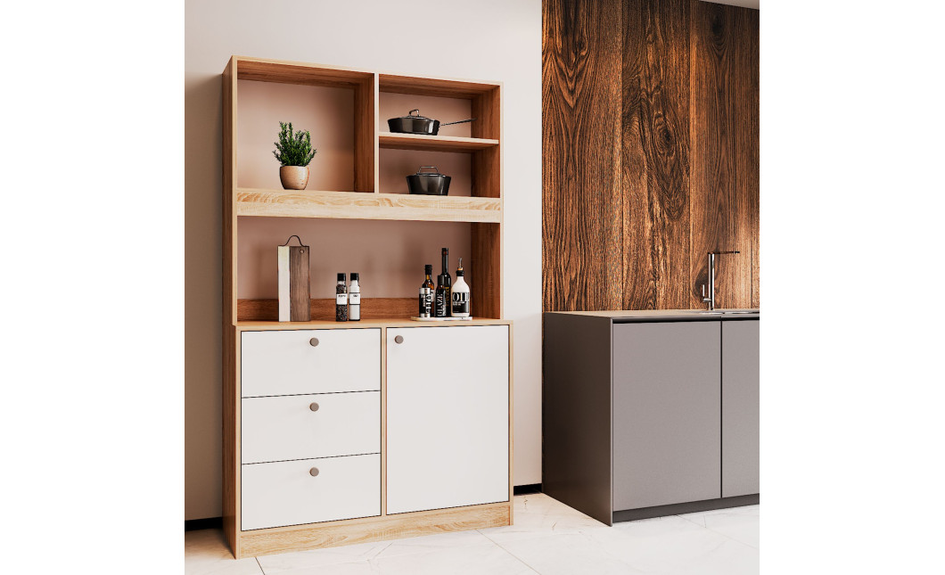 Mini-Küche Doros Leia Sonoma Eiche / Weiß 100x43x171 (81359335)
