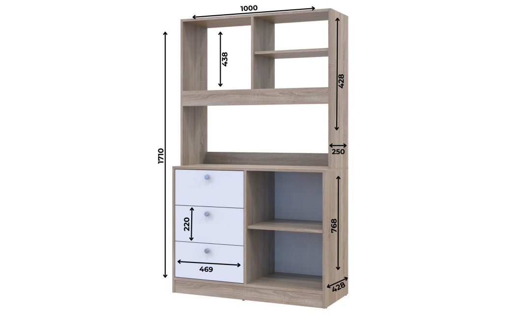 Mini-Küche Doros Leia Sonoma Eiche / Weiß 100x43x171 (81359335)