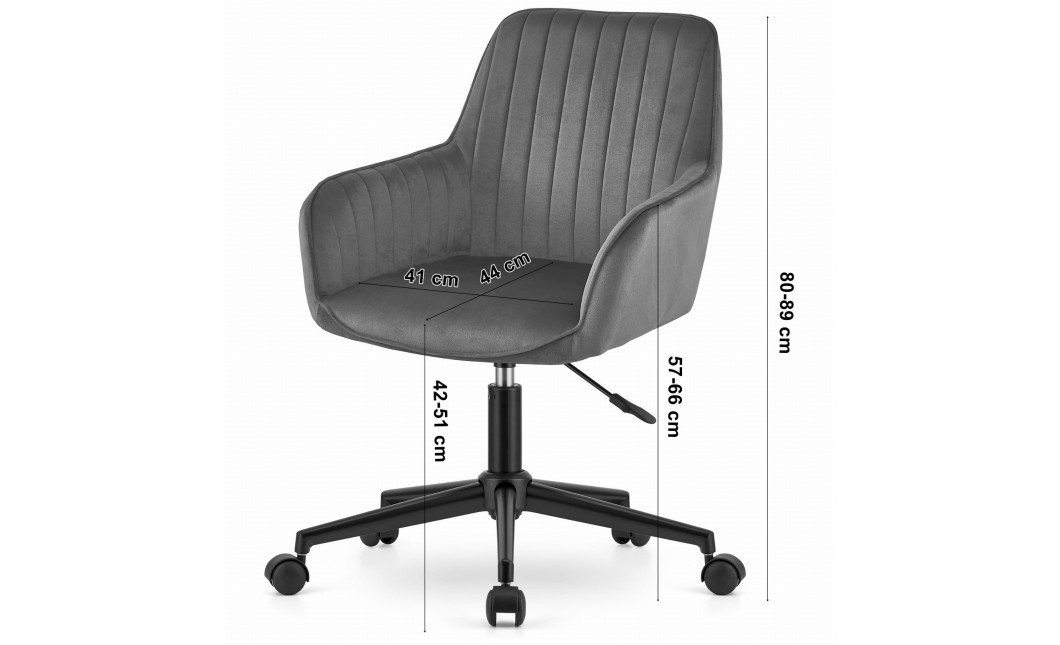 Drehstuhl ROXY Samt Schwarz (10039601)