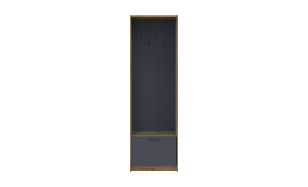 Offenes Regal Doros Rondi Artisan Eiche / Graphitgrau 60x52x195 (41516243)